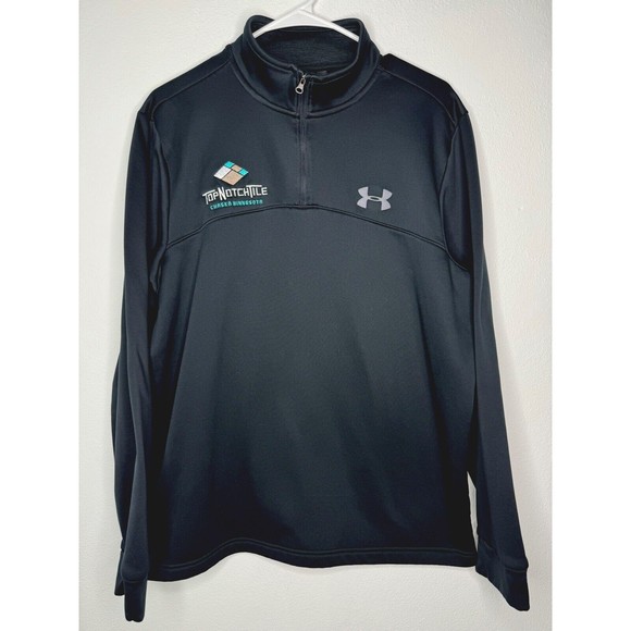 Under Armour Shirt Mens Size Large Loose Fit Coldgear Black 1/4 Zip Pullover - Picture 1 of 15